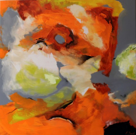 Coup d’œil : Acrylique sur toile 100x100 cm